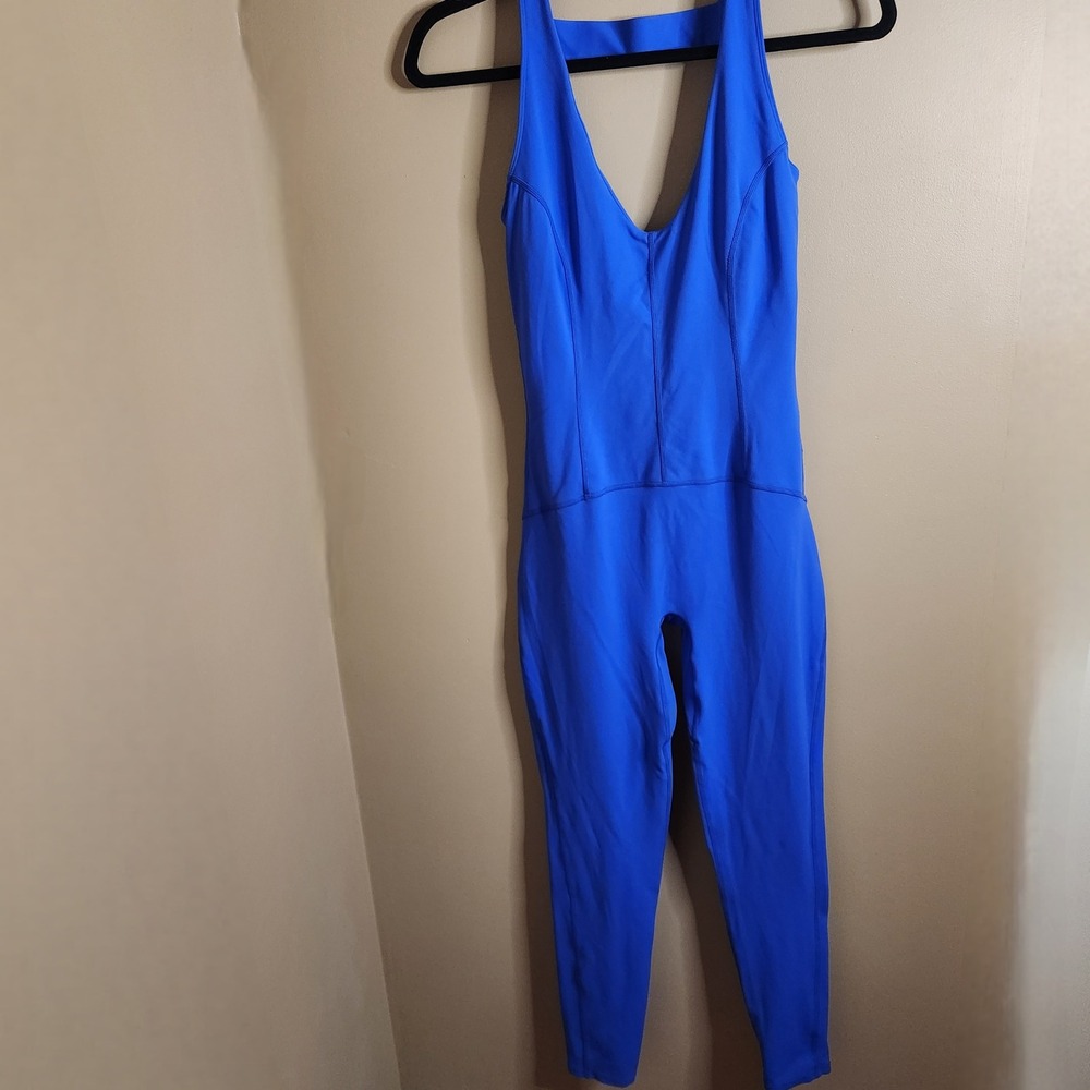 Free People Movement Never Better Strappt Back Jumpsuit Cobalt Blue XS